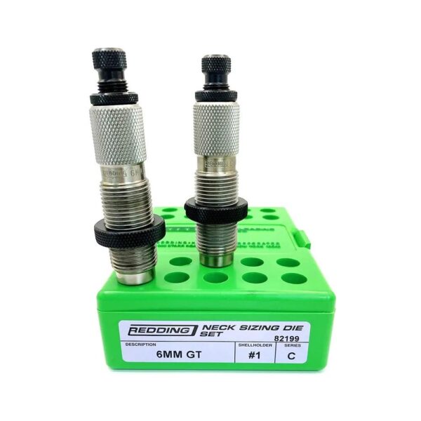 Redding 6MM GT neck sizing die set on box