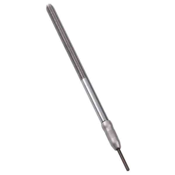 Metal center punch tool on white background