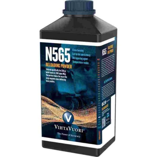Vihtavuori N565 reloading powder container.