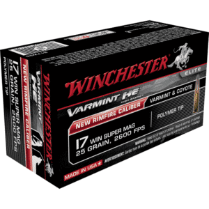 Winchester Varmint HE ammunition box 17 caliber.