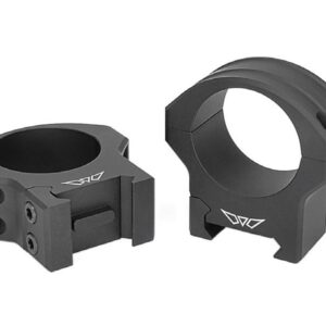 Two black aluminum scope ring mounts