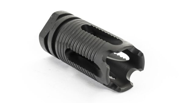 0009943 ar15 phantom style flash hider 58 32.jpeg Black metal firearm muzzle brake device