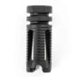 Black metal firearm muzzle brake accessory