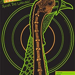 Primos hunting target with turkey illustration.