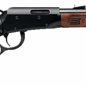Lever-action rifle with wooden stock