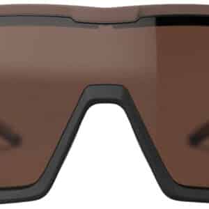 Brown-tinted sports sunglasses front view.