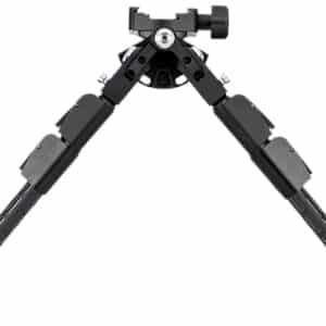 Black adjustable bipod for rifles