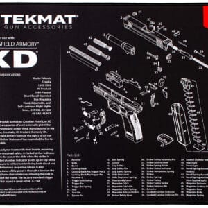 Springfield XD gun schematic with parts list.