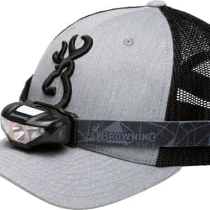 Grey cap with headlamp and Browning logo.