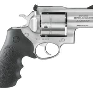 Silver revolver with black grip