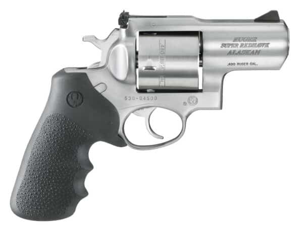 Silver revolver with black grip