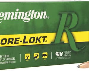 Remington Core-Lokt rifle cartridges box and bullets.