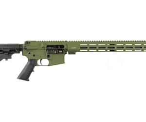 Rifle with green and black components