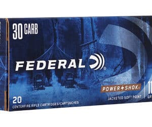 Federal .30 carb rifle ammo box, 20 cartridges