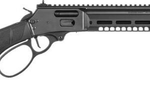 Lever-action rifle with a black stock and barrel.