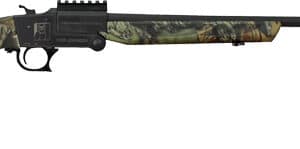 Camo hunting rifle isolated on white background.