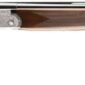 Double-barrel shotgun with wooden stock and engravings.