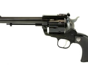 Black revolver handgun isolated on white background