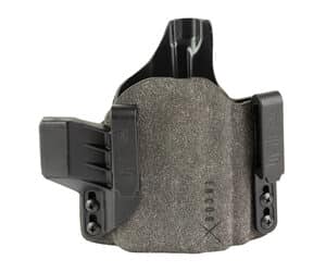 Black gun holster with belt clips
