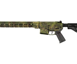 Camouflaged rifle with tactical design