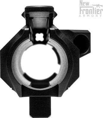 c10upper end.jpg Front view of firearm barrel and flash suppressor.