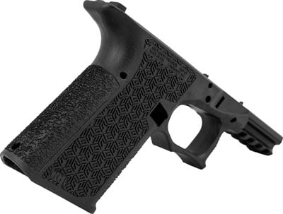 ggpcpblk back angle 1.jpg Black textured pistol grip, close-up view.