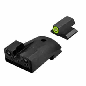 Tactical gun sight set with front and rear pieces.
