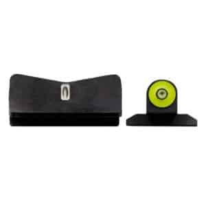 Tactical gun sights, front and rear view.
