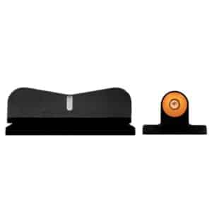 Gun sights, front and rear view