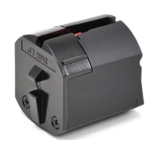 Black .17 HMR gun magazine accessory close-up.