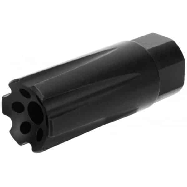Black metal cylindrical object with holes
