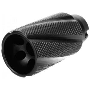 Close-up of black textured gun barrel