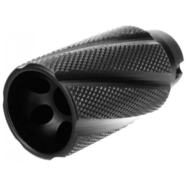 Close-up of black textured gun barrel