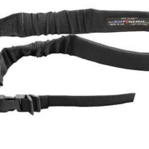 Black tactical sling with buckle and elastic sections.