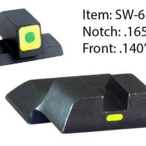 SW-618 gun sight with green dot detail.
