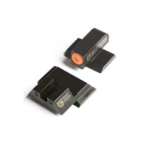 Night vision gun sights on white background.