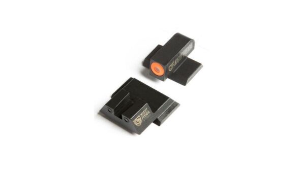 Night vision gun sights on white background.