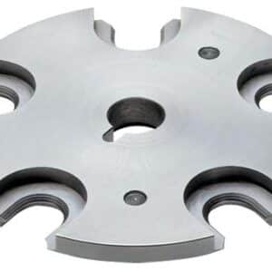 Metal cutting blade with four slots and holes.