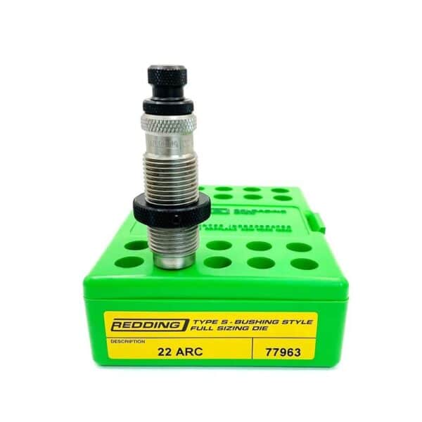 Redding full sizing die with green storage box.