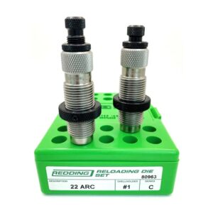 Redding 22 ARC reloading die set on box