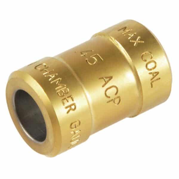 .45 ACP chamber gauge tool, brass color.