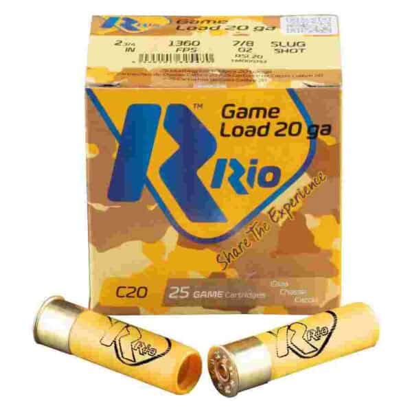 Box of Rio 20 gauge game load cartridges