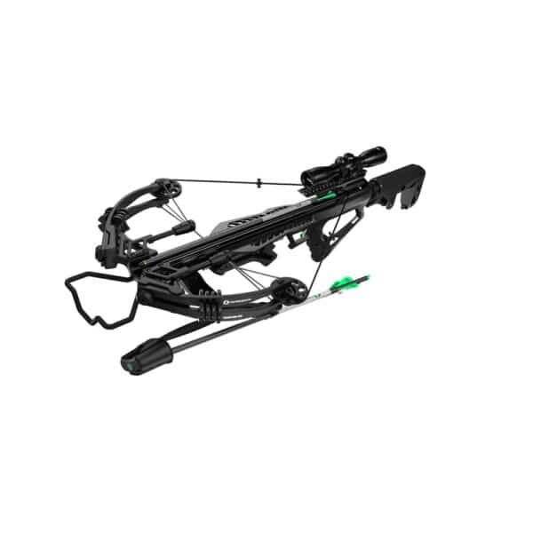 Modern black crossbow with scope attachment