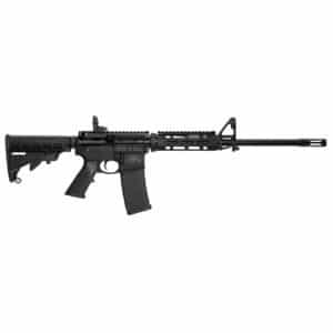 Modern black rifle, side view