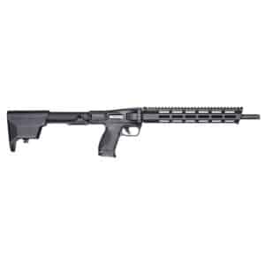Side view of a modern black rifle