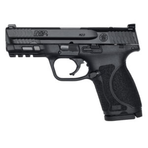 Black semi-automatic handgun profile