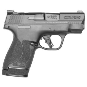 Black handgun, Smith & Wesson, side view