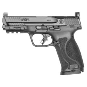 Black M&P handgun on white background