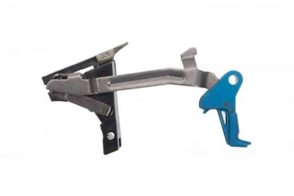 Blue and silver mechanical trigger assembly