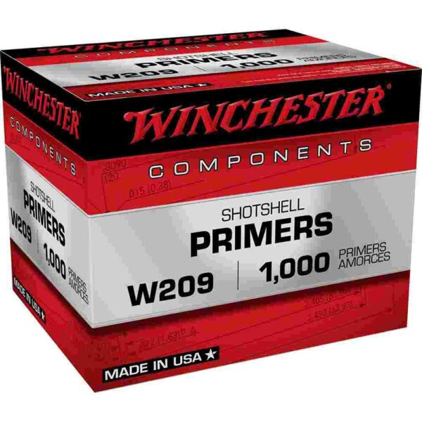 Winchester W209 shotshell primers box, 1000 count.